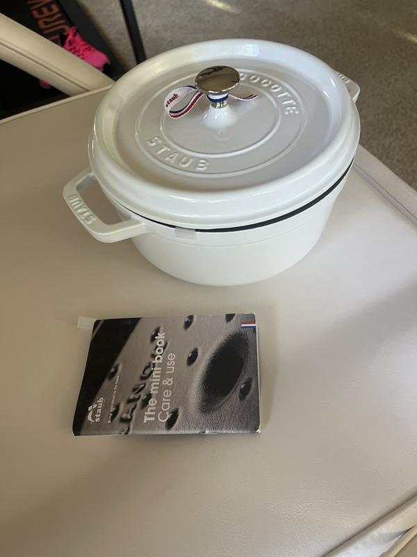 Staub White 4-Qt. Round Cocotte | Crate & Barrel