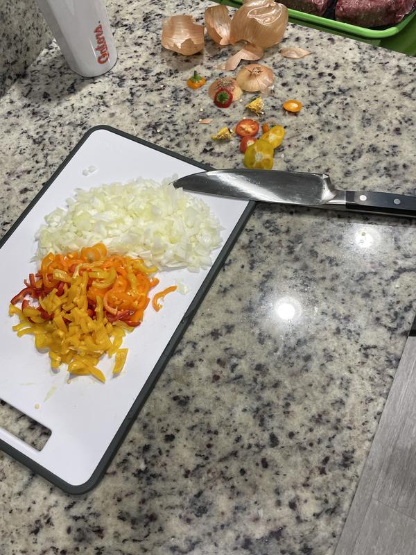 Cutting veggies