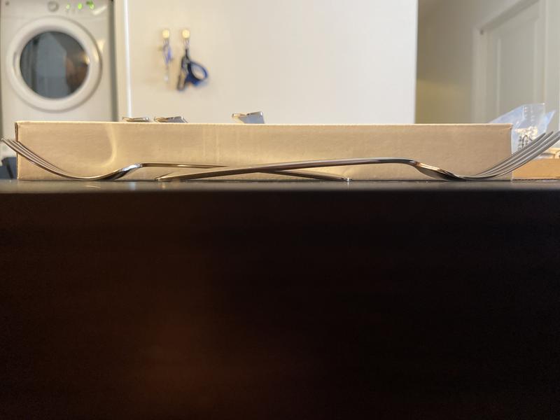 Profile of forks laying flat