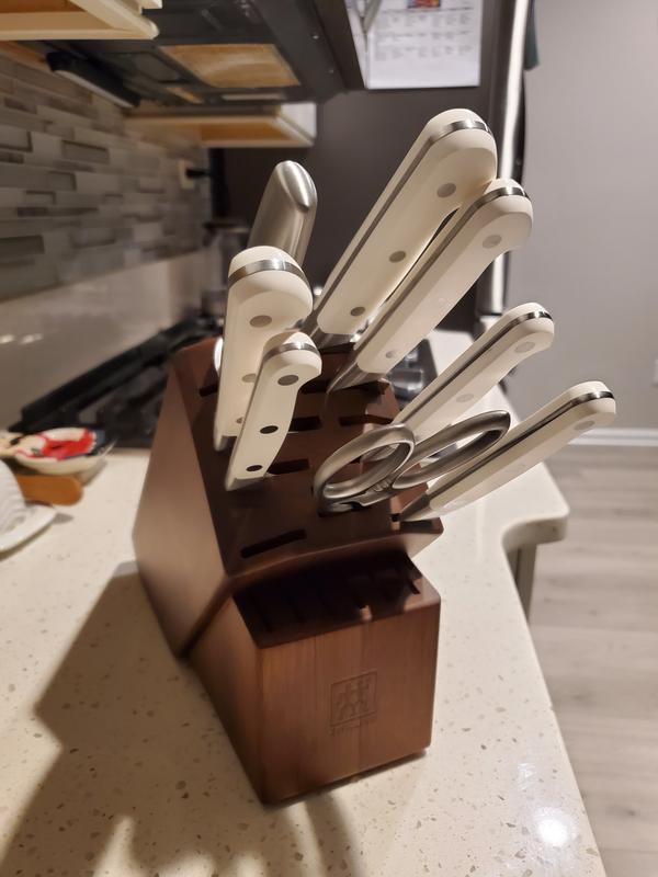 ZWILLING Pro Holm Oak 10-pc Knife Block Set - White Block