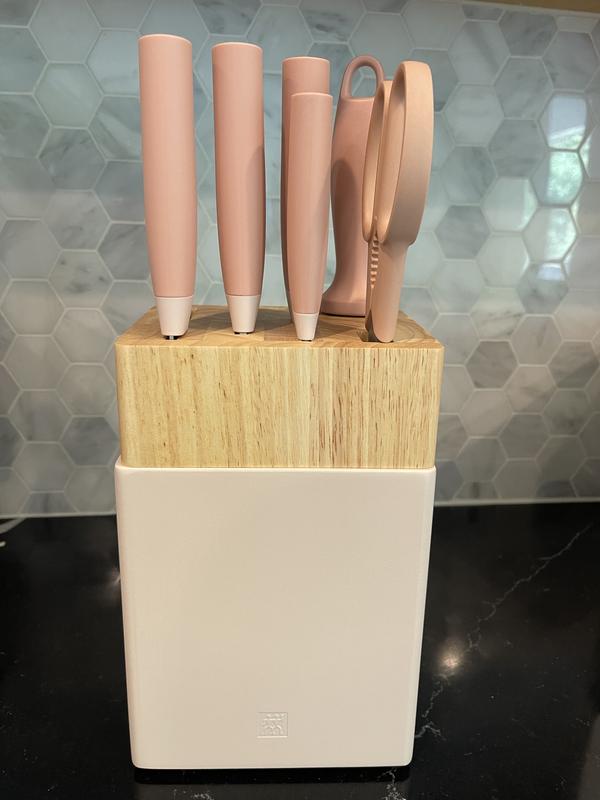 ZWILLING Now Stainless Wood Knife Block Combo - Set of 7 (Pink