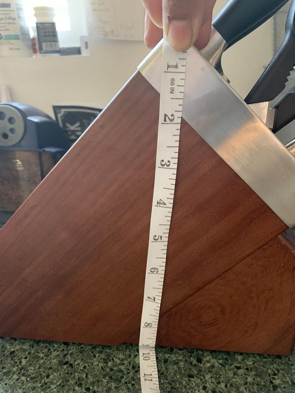 Dimensions 12” at greatest length, 9” block height