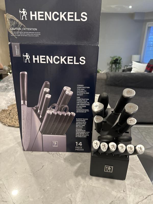 Henckels Damascus Knife Block Set, Black Block, 14pc Canadian Tire