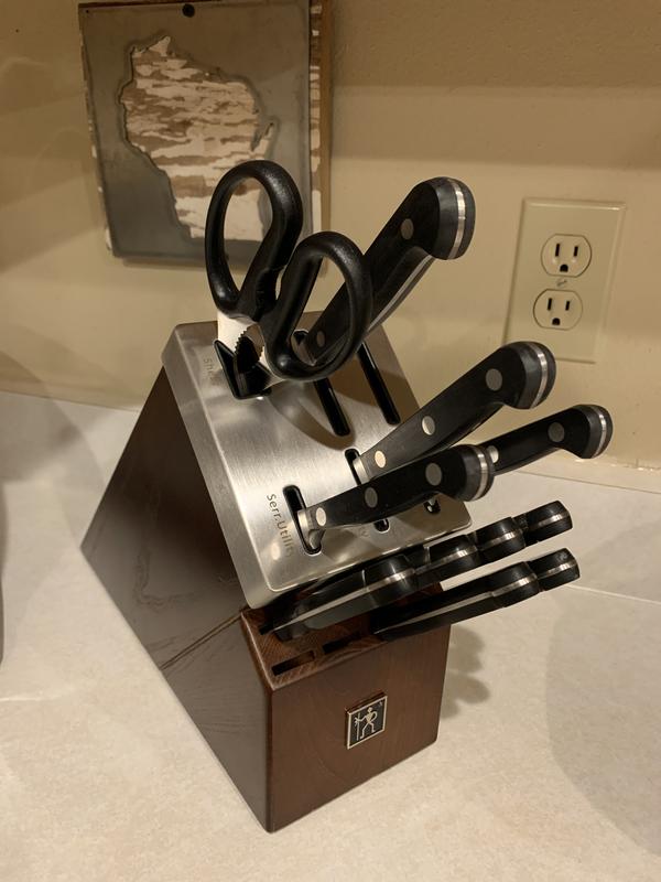 Notice the missing knives.  They are being put to good use.