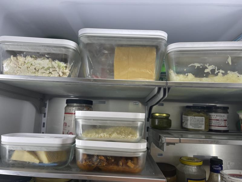 I store everything from cheese to chicken salad, sauerkraut and more! The sauerkraut remains fresh for more than a month! I’m amazed!!