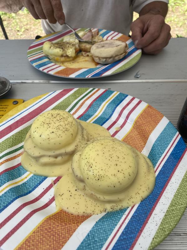 Eggs Benny at the campsite!