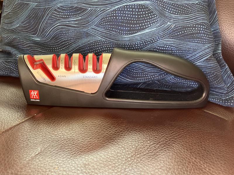 Customer photo for "Zwilling sharpener works great"
